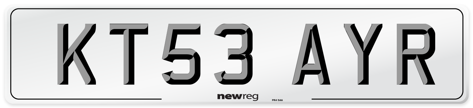 KT53 AYR Number Plate from New Reg